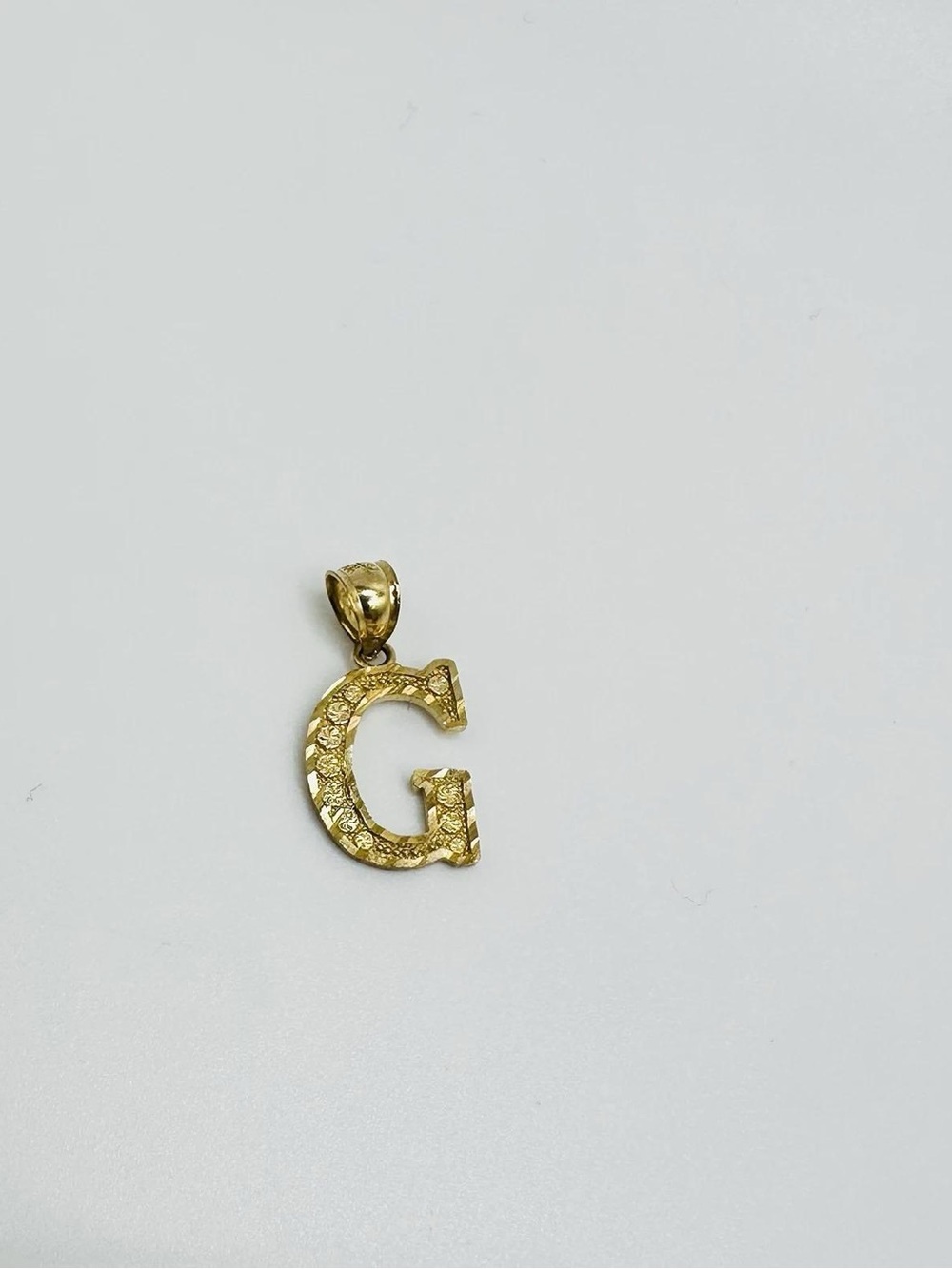 10K Real Solid Yellow Gold Initial G Charm